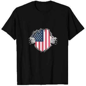 Discover Bold American Flag Inside Design T Shirts