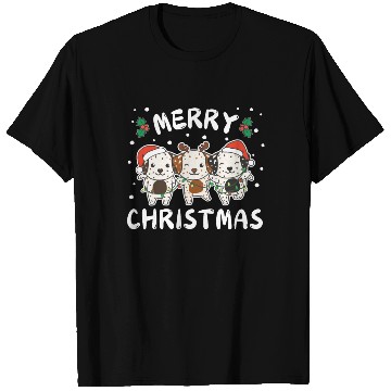 Discover Merry Christmas Cute Dalmatian Festive Lights T Shirts