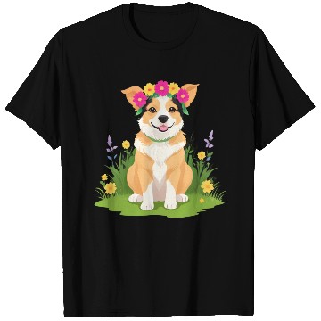 Discover Flower Crown Corgi T Shirts