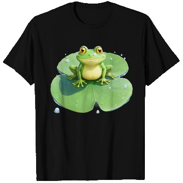 Discover Cheerful Frog on Lily Pad T Shirts