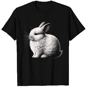 Discover Minimal Whiskers - Peaceful Bunny Art by TSQ T Shirts