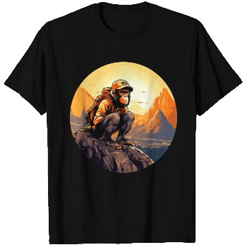 Discover Monkey hiking / mountaineering monkey T Shirts