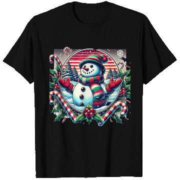 Discover 80s Christmas Snowman Delight T Shirts