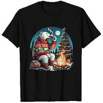 Discover Cozy Christmas Polar Bear: Eggnog & Fireside Cheer T Shirts
