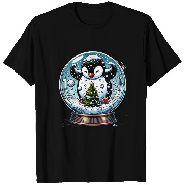Discover Penguin in a Snow Globe: Christmas Storm & Cheer T Shirts