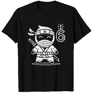 Discover Children Ninja Kid 6th Birthday Vector path22 T Shirts