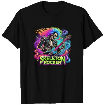Discover Skeleton Guitar Player Bones Guitarist Musician T Shirts