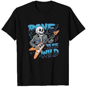 Discover Skeleton Guitar Player Bones Guitarist Musician T Shirts