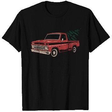 Discover Red Pickup Truck Christmas Tree Vintage Christmas T Shirts