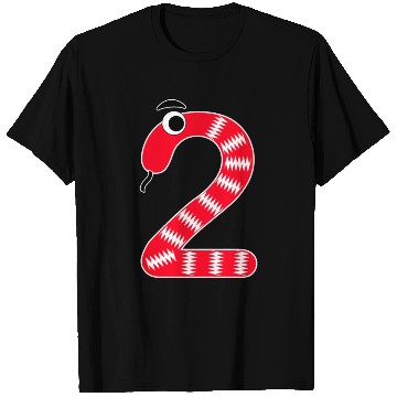 Discover Whimsical Red Snake Number 2 Design T Shirts