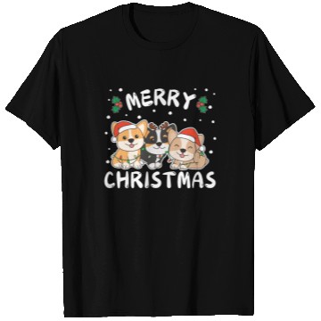 Discover Merry Christmas Cute Corgi Festive Lights Corgi T Shirts