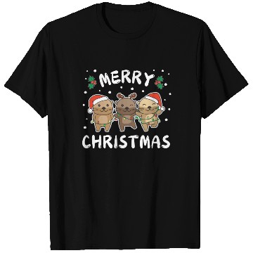 Discover Merry Christmas Cute Otter Festive Lights Otter T Shirts