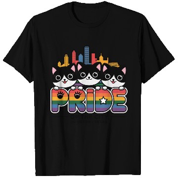 Discover Pride of Houston City Texas USA Rainbow Flag T Shirts