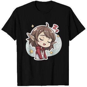 Discover Adorable Sleepy Elf Art Print for Cozy Comfort T Shirts