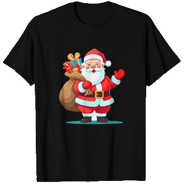 Discover Joyful Santa with Gift Sack Design T Shirts