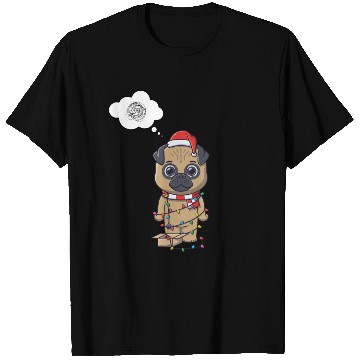 Discover Festive Pug in Holiday Lights T Shirts
