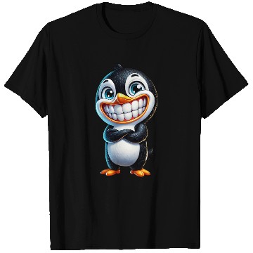 Discover Cute Grinning Penguin Cartoon T Shirts