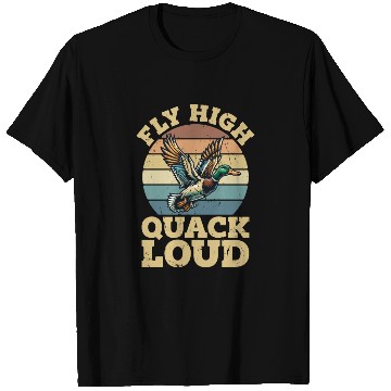 Discover Mallard Duck Fly High Quack Loud Retro Water Bird T Shirts