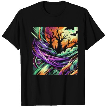 Discover T Shirts Halloween Graffiti Design - Neon Abstract