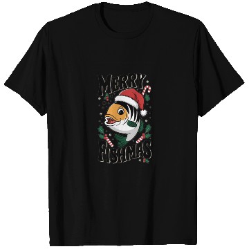 Discover "Merry Fishmas T Shirts - Funny Christmas Fish