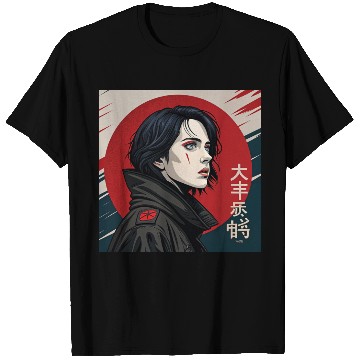 Discover Neo-Tokyo Style: Captivating Woman in a Powerful T Shirts