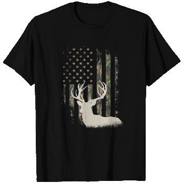 Discover Whitetail Buck Deer Hunting American Camouflage T Shirts