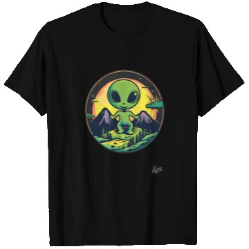 Discover Cute Green Alien Loves Nature T Shirts