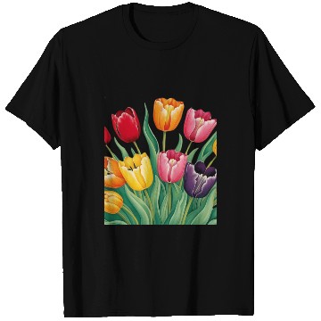 Discover Flowerful Tulips T shirrt T Shirts