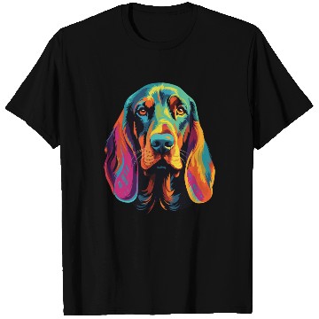 Discover Watercolor Colorful Black And Tan Coonhound T Shirts