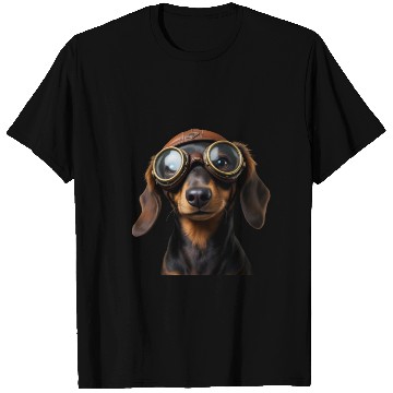Discover Adventurous Dachshund Aviator T Shirts