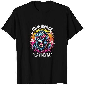 Discover I'd Rather Be Playing Tag VR Gorilla Monke Gamer T Shirts