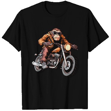 Discover Monkey Motorcyclist / Motorcycle Monkey T Shirts