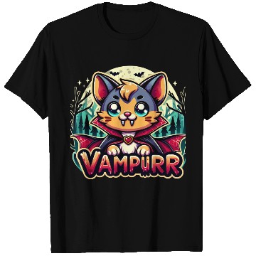 Discover Cute Vampire Cat Halloween Design T Shirts