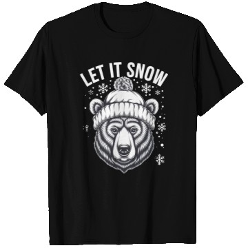 Discover Let It Snow Bear T Shirts, Winter Bear Graphic T Shirts,