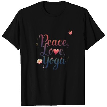 Discover Peace Love Yoga Inspirational Design T Shirts
