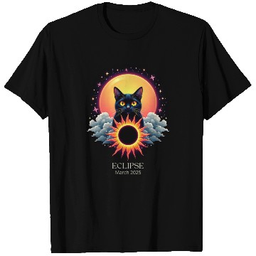 Discover Solar Eclipse March 2025 Cat Lover Astronomy 03.25 T Shirts