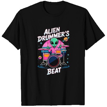Discover Alien Drummer's Beat T Shirts - Funky Alien Graphic