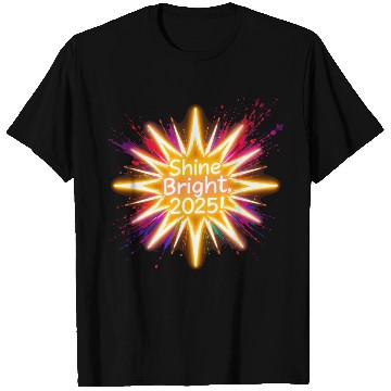Discover A large starburst glowing in neon light with 2025 T Shirts