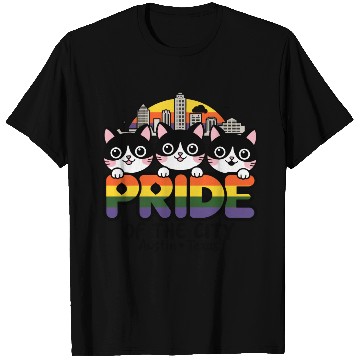 Discover Pride of Austin City Texas USA Rainbow Flag T Shirts