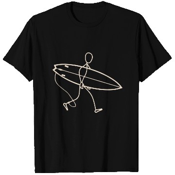 Discover Surfer walking with surfboard T Shirts