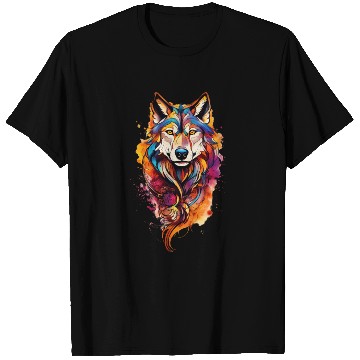 Discover Colored wolf dog T Shirts