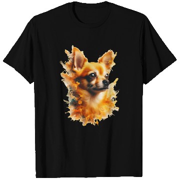 Discover Chihuahua splash portrait T Shirts