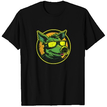 Discover Green Cool Pig "Everything Sucks" T Shirts