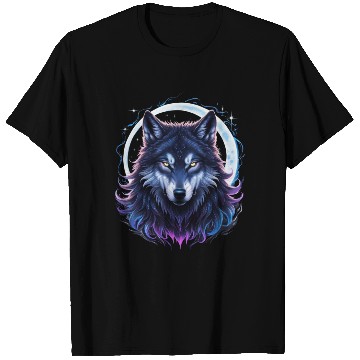 Discover Mystic Blue Arcane Wolf T Shirts