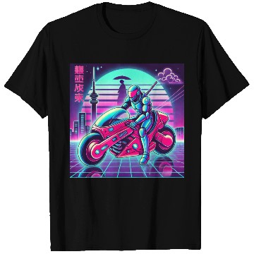 Discover Cyberpunk Neon Rider T Shirts
