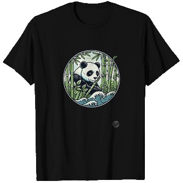 Discover Panda in Bamboo Forest T Shirts