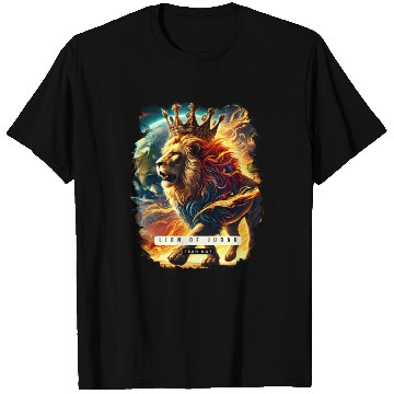 Discover Lion of Judah with Crown And Flames T Shirts