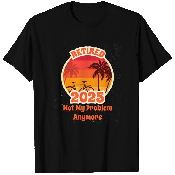 Discover Funny Retired 2025 Sunset Cycling Design T Shirts