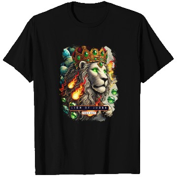 Discover Majestic Lion of Judah with Crown Christian T Shirts