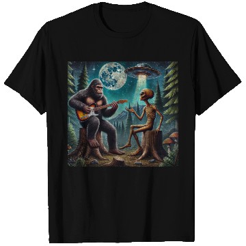 Discover Alien Bigfoot Guitar Sasquatch Present For Kids T Shirts